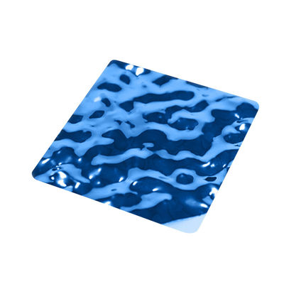 PVD Blue Water Wave Panel ze stali nierdzewnej Stamped Water Ripple Sheet For Wall